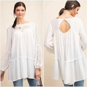 Sheer Lace Tunic Top